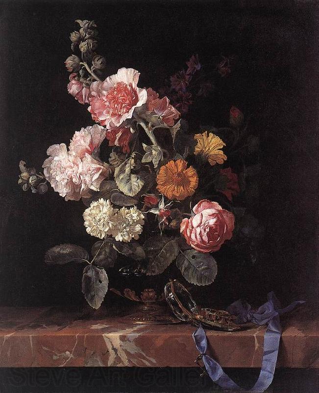 Willem van Vase of Flowers with Watch Spain oil painting art